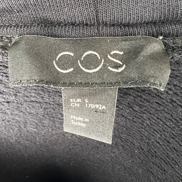 COS Navy Blue Oversized Mock Neck Seamed Long Sleeve Pullover Sweatshirt Top S - Picture 5 of 5